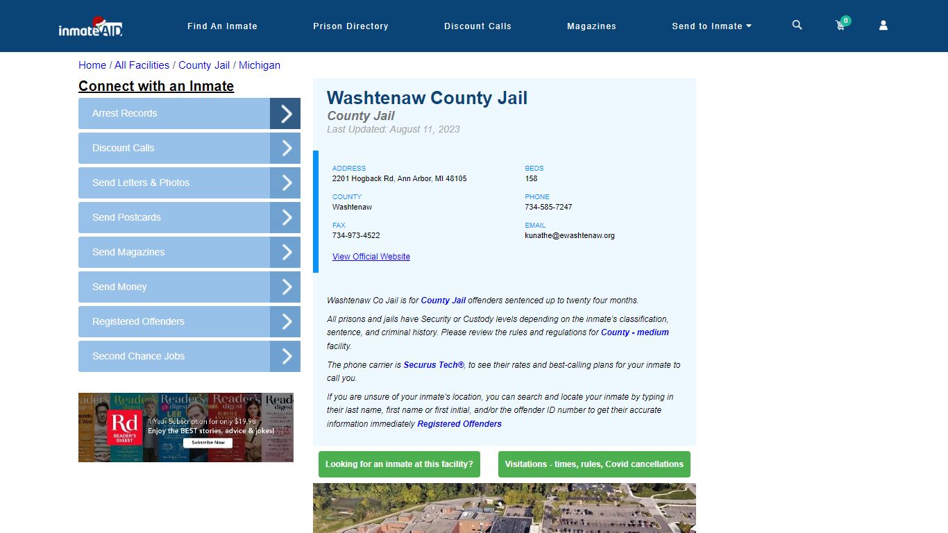 Washtenaw County Jail - Inmate Locator - Ann Arbor, MI