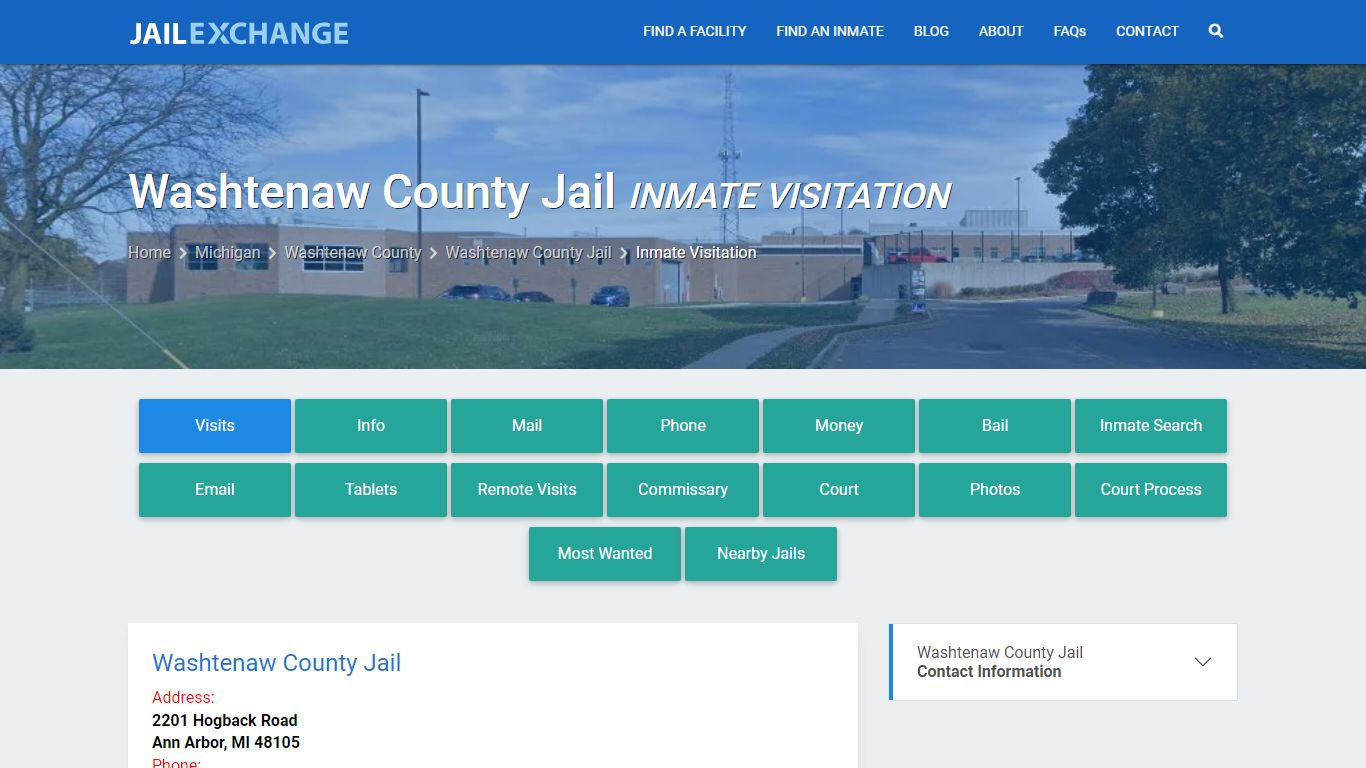 Inmate Visitation - Washtenaw County Jail, MI - Jail Exchange